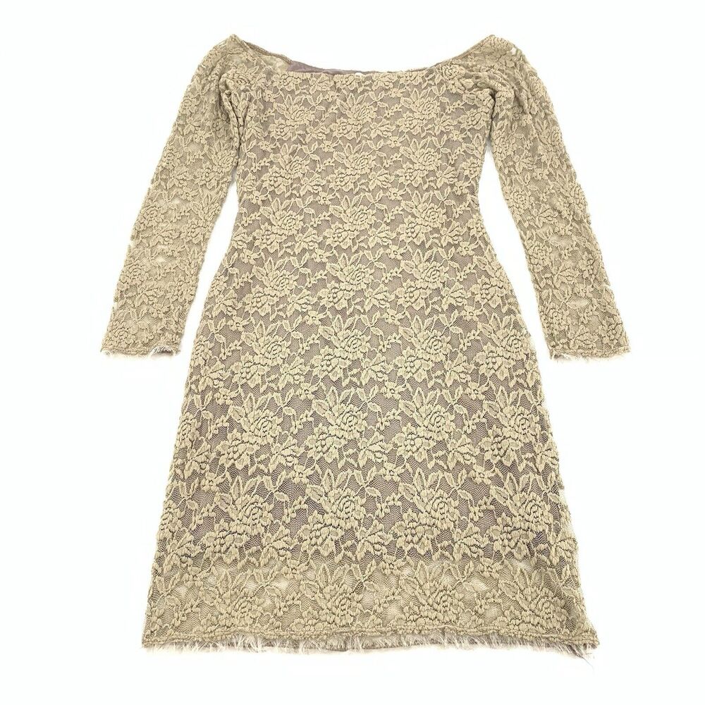 Bailey 44 Beige Lace Midi Dress